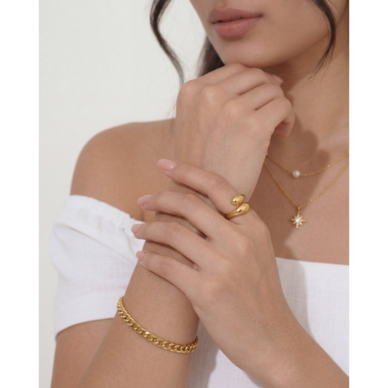 Thumbnail of Chunky Double Dome 14K Gold Ring image