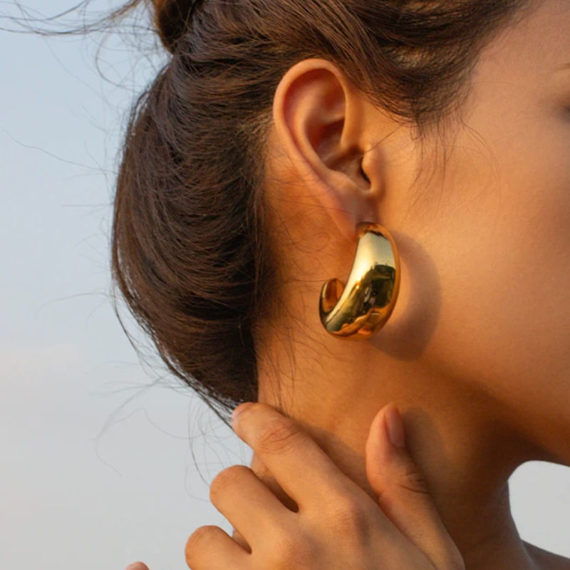 Thumbnail of Chunky Gold Hoop Earrings image