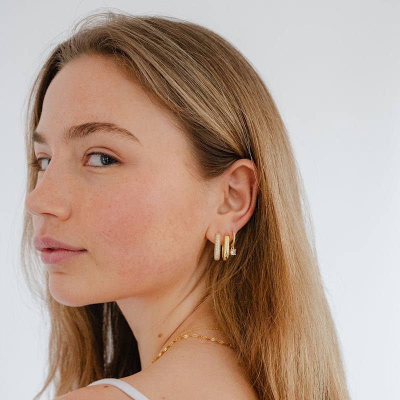 Thumbnail of Bold Gold U Hoop Earrings image