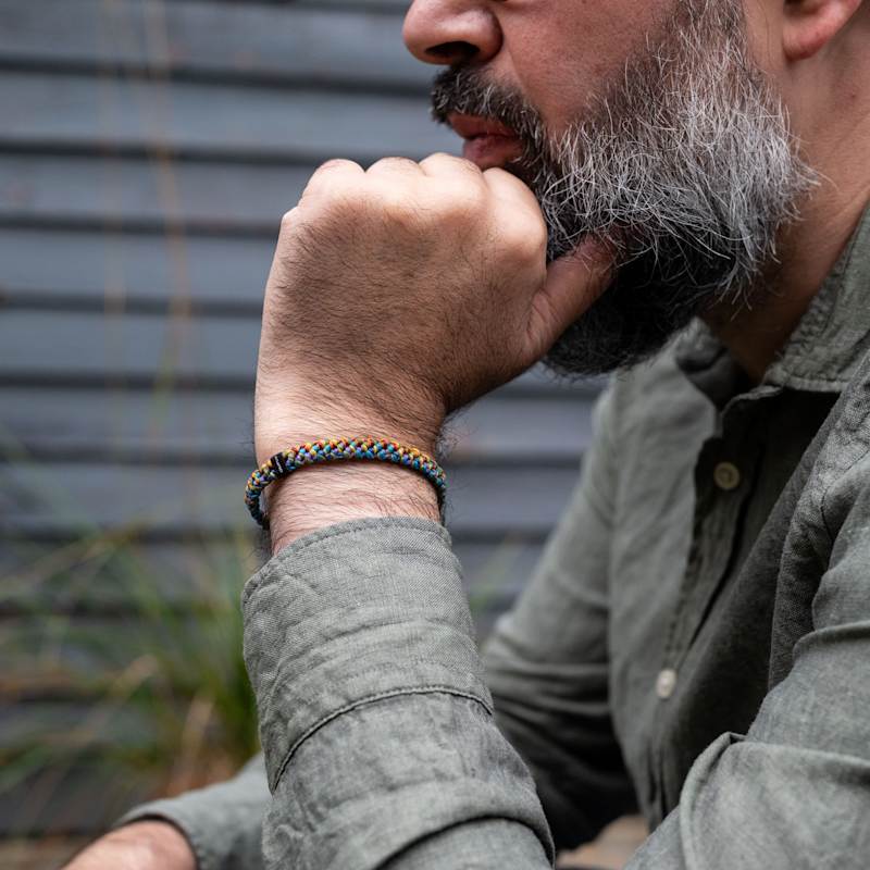 Chunky Rainbow Rope Bracelet – Handmade Nautical Style Hylander