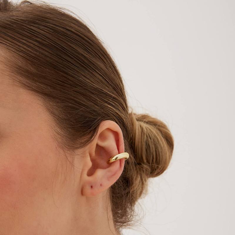Thumbnail of Chunky Sterling Silver Ear Cuff No Piercing Pair - Gold image