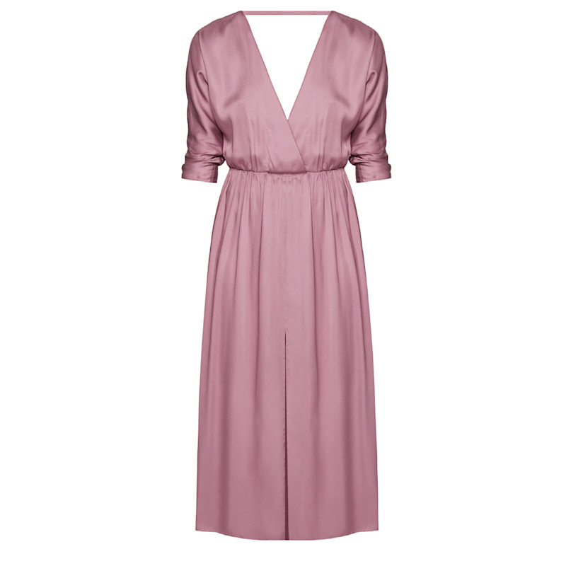 Undress Ciara Oversized Kimono Sleeve Midi Dress - Purple