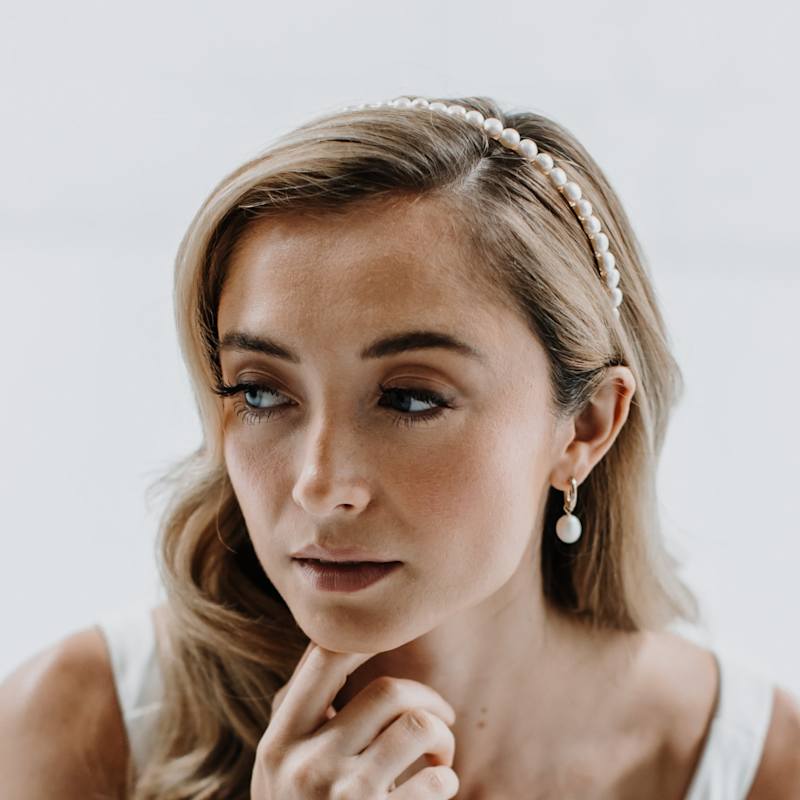 Thumbnail of Cici Freshwater Pearl Gold Metal Headband image