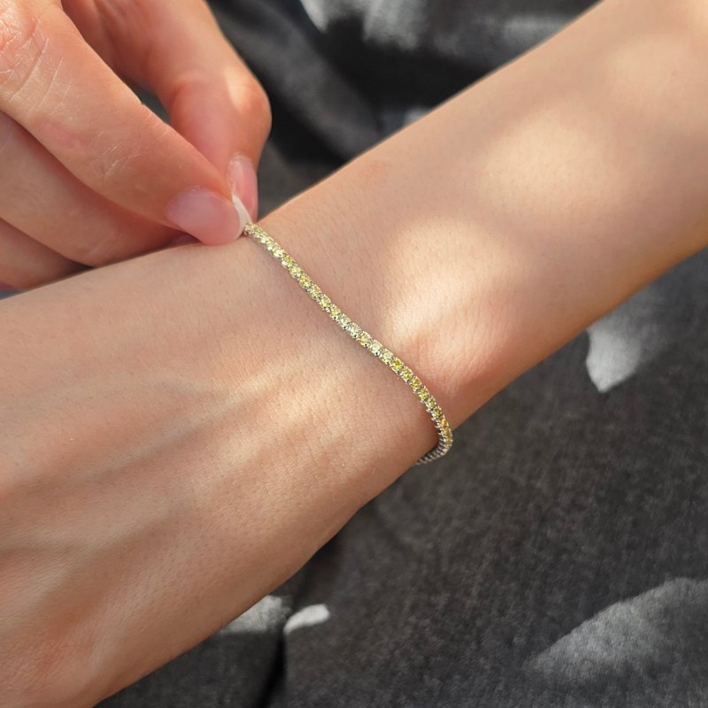 Thumbnail of Citrine Gemstone Silver Tennis Bracelet image