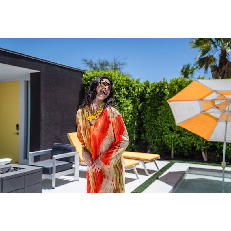 Thumbnail of Citron Longline Caftan With Sleeves image