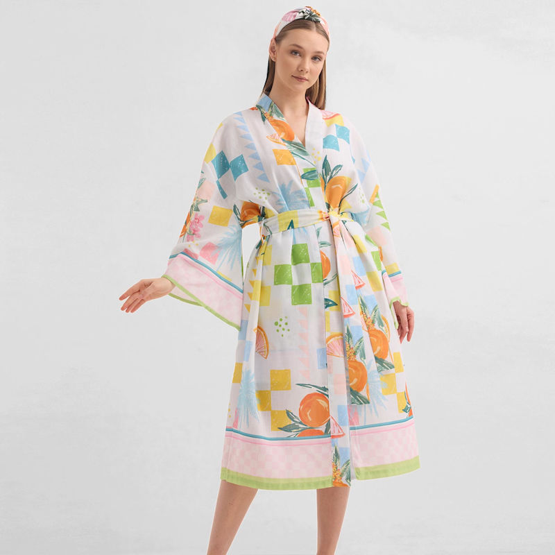 Thumbnail of Orange Garden Statement Kimono image