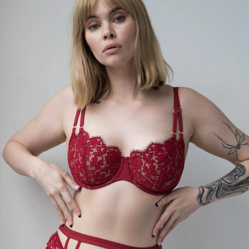 Thumbnail of Frisson Balconette Bra Bloodstone image