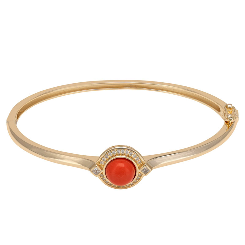 Thumbnail of Clara Bow Bangle Coral Gold image