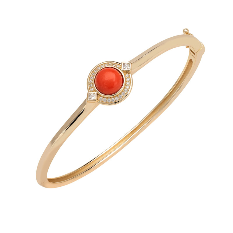 Thumbnail of Clara Bow Bangle Coral Gold image