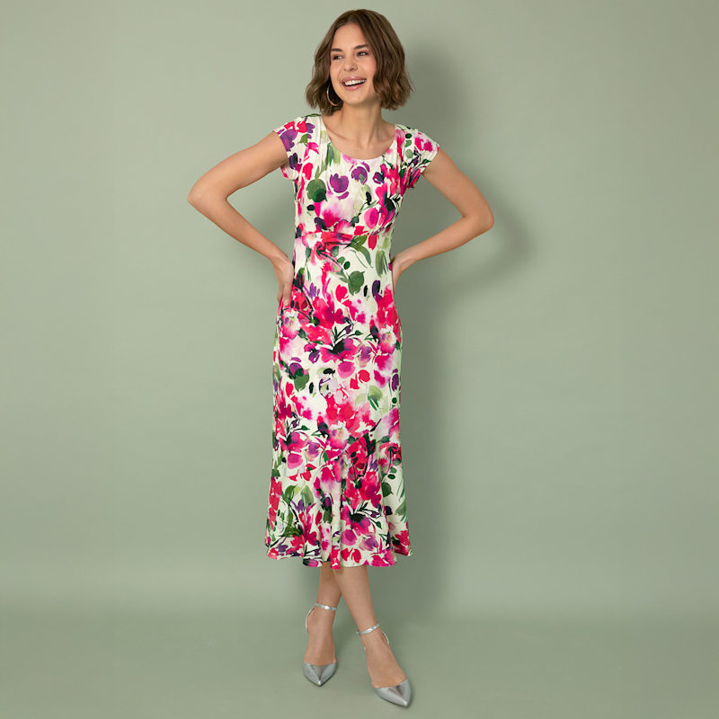 Thumbnail of Clara Dress In Fuchsia Florals image