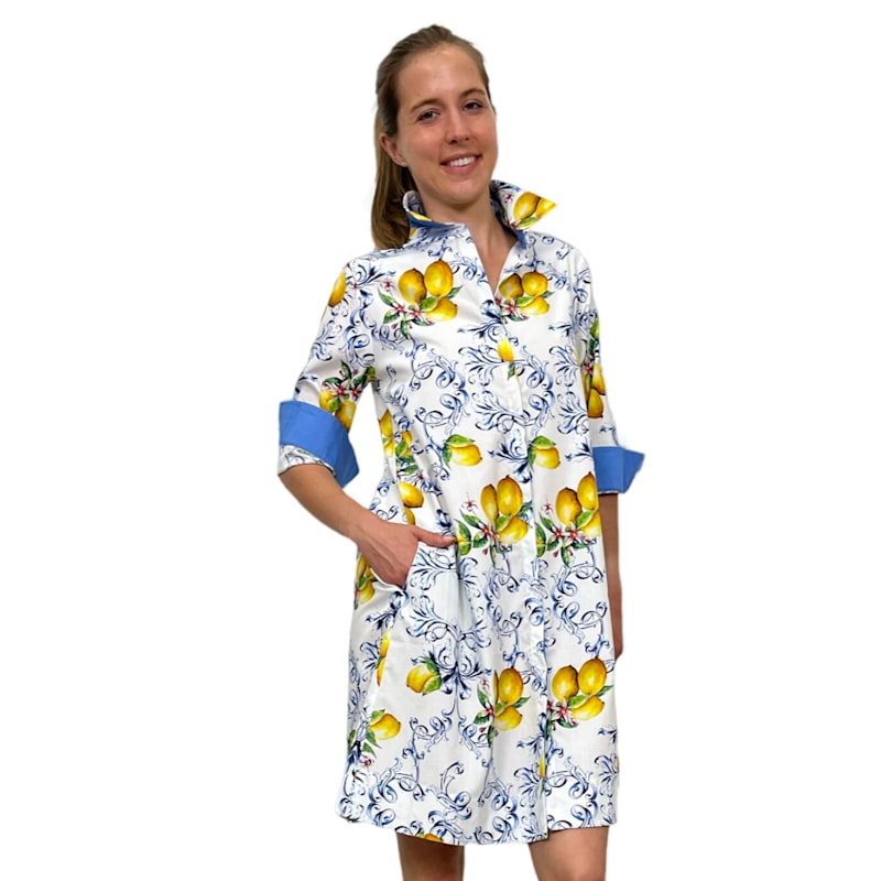 Clara Lemon Knee-Length Missy Fit A Line Dress | Perlavera | Wolf & Badger