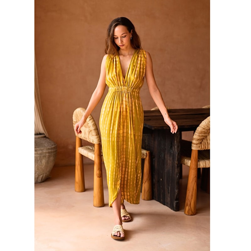 Thumbnail of Clara Maxi Slip Dress In Lemongrass image