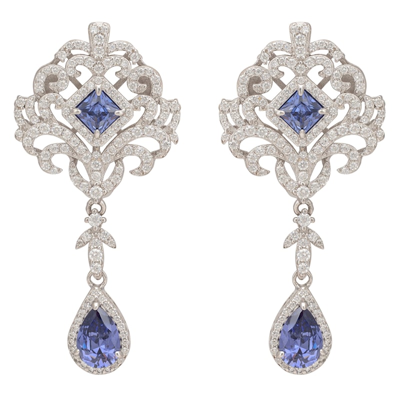 Thumbnail of Claridge Drop Earrings Tanzanite Silver image