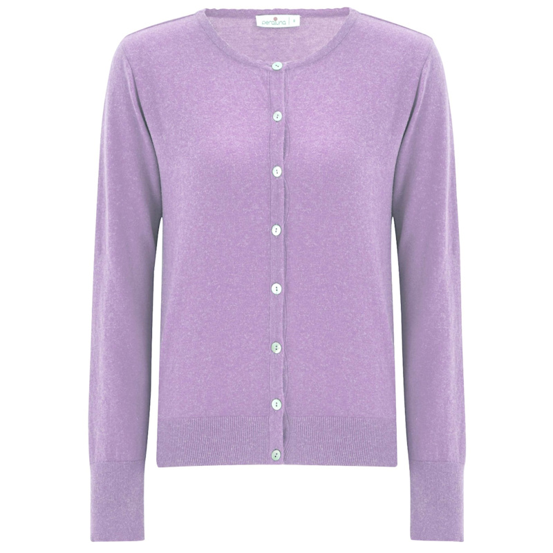 Only - Onlsola Ls Emb O-Neck Cardigan Knt - 5061987 Pale Lilac Flowers/Cyclamen