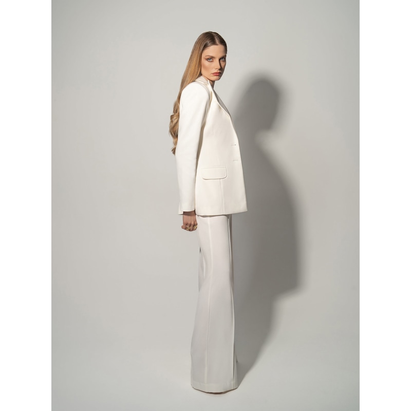 Thumbnail of Classic Chic Tailored Suit - Pearl White image