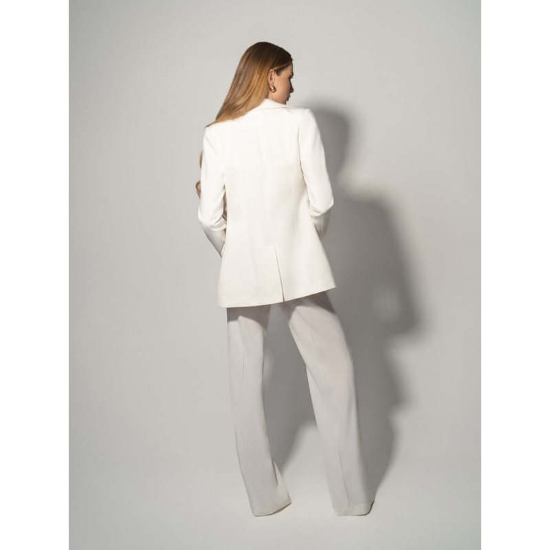 Thumbnail of Classic Chic Tailored Suit - Pearl White image