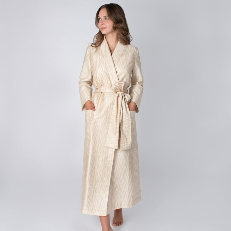 Thumbnail of Classic Cotton Sateen Bathrobe - Twist Gold image