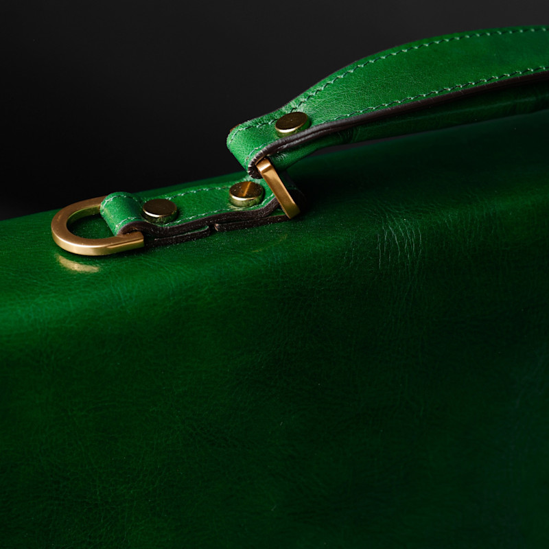 Thumbnail of Classic Design Leather Briefcase - The Magus - Green image