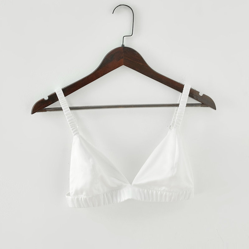 Thumbnail of Classic Pure Silk Bralette - White image