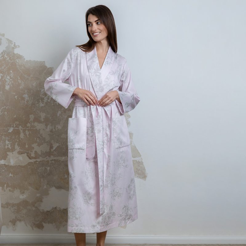 Thumbnail of Classic Sateen Bathrobe Eden Primrose Pink image