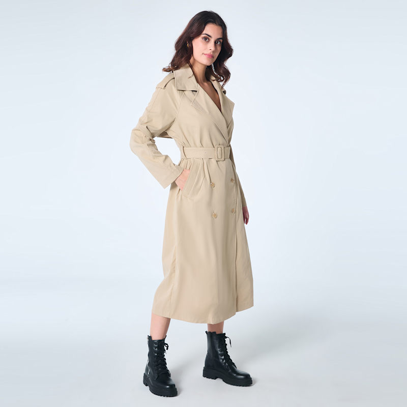 Classic Trench Coat With One Flap - Beige | Smart and Joy | Wolf