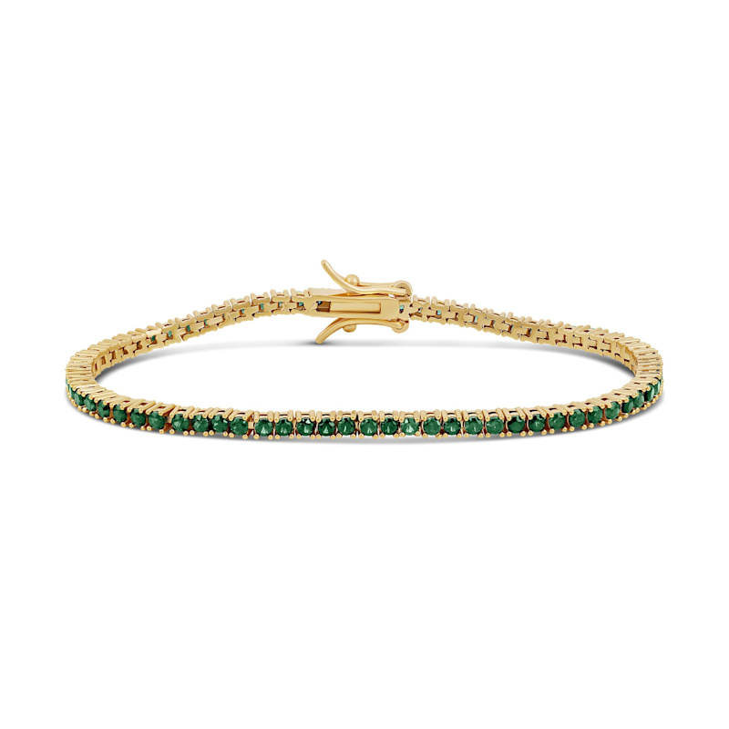 Thumbnail of Classic Two Mm Emerald Tennis Bracelet - Gold image