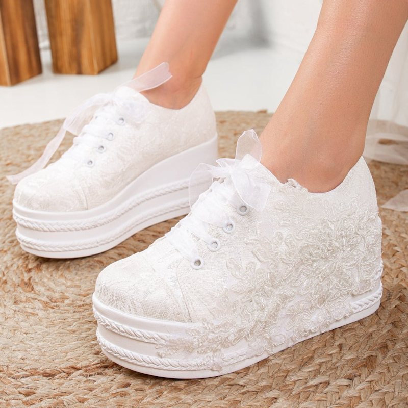 Wedge Wedding Tennis Shoes Bridal Sneakers Sneaker Wedges