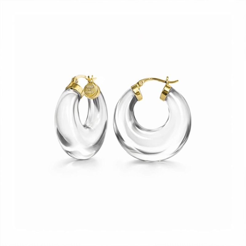 Thumbnail of Clear Chunky Graduated Lucite Hoop Earrings image