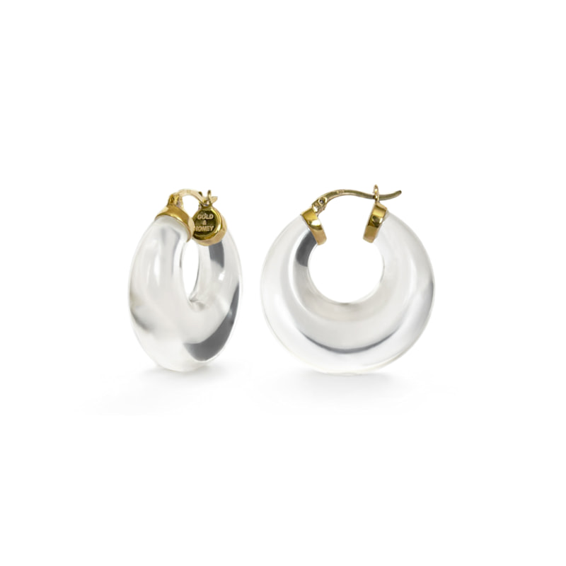 Thumbnail of Clear Chunky Graduated Lucite Hoop Earrings image