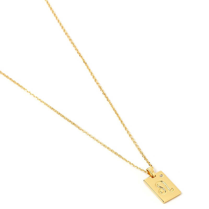 Thumbnail of Leo Zodiac Gold Tag Necklace image