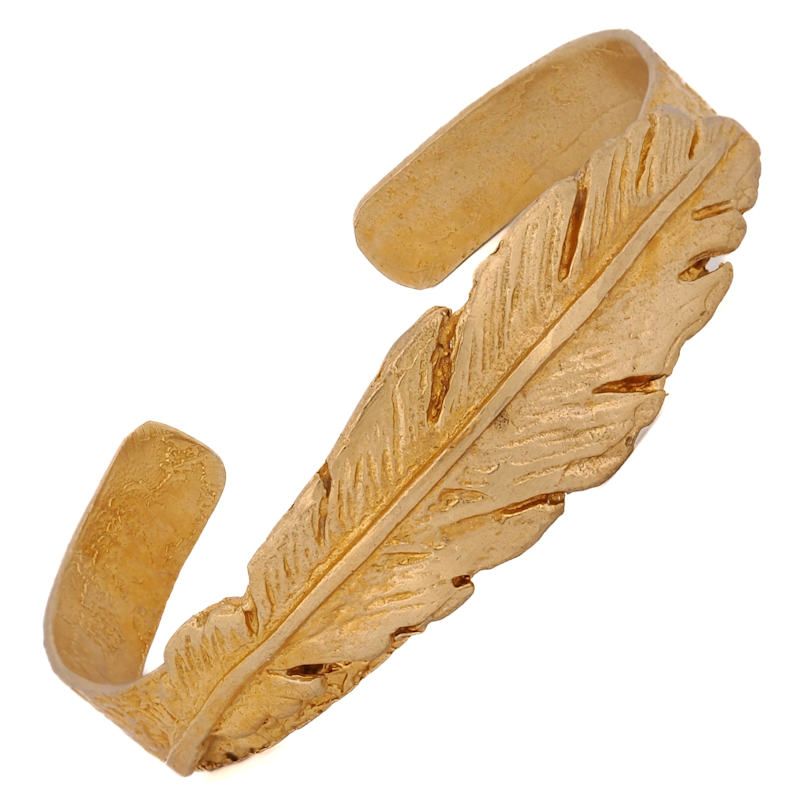Thumbnail of Cleopatra Leaf Gold Cuff Bracelet - Gold image