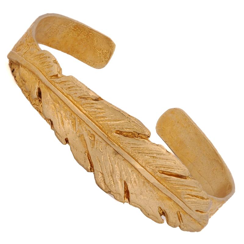 Thumbnail of Cleopatra Leaf Gold Cuff Bracelet - Gold image