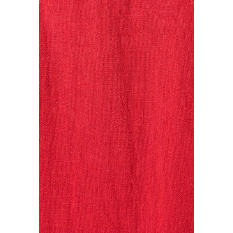 Thumbnail of Reese Linen Mix Button Through Midi Shirt Dress - Red image