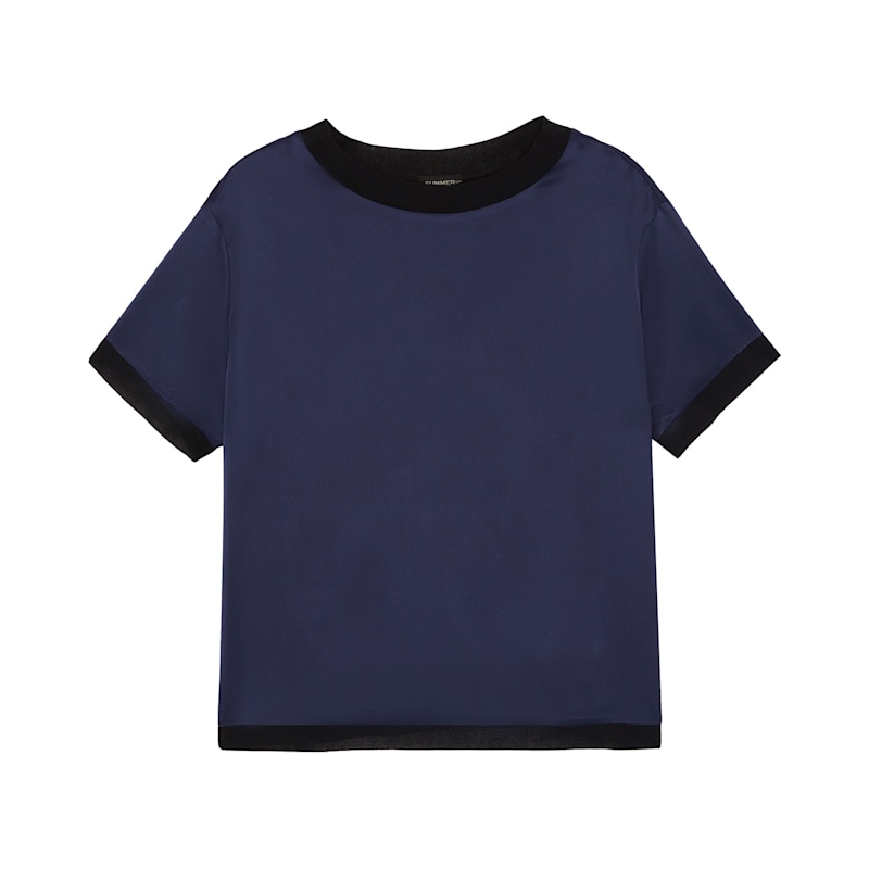 Thumbnail of Cloe Silk T-Shirt - Navy image