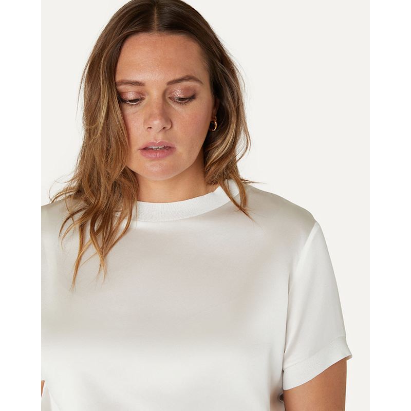 Thumbnail of Cloe Silk T-Shirt - Ivory image