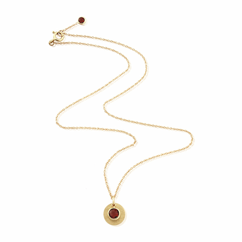 Thumbnail of Bali 9Ct Gold January Birthstone Necklace Garnet image