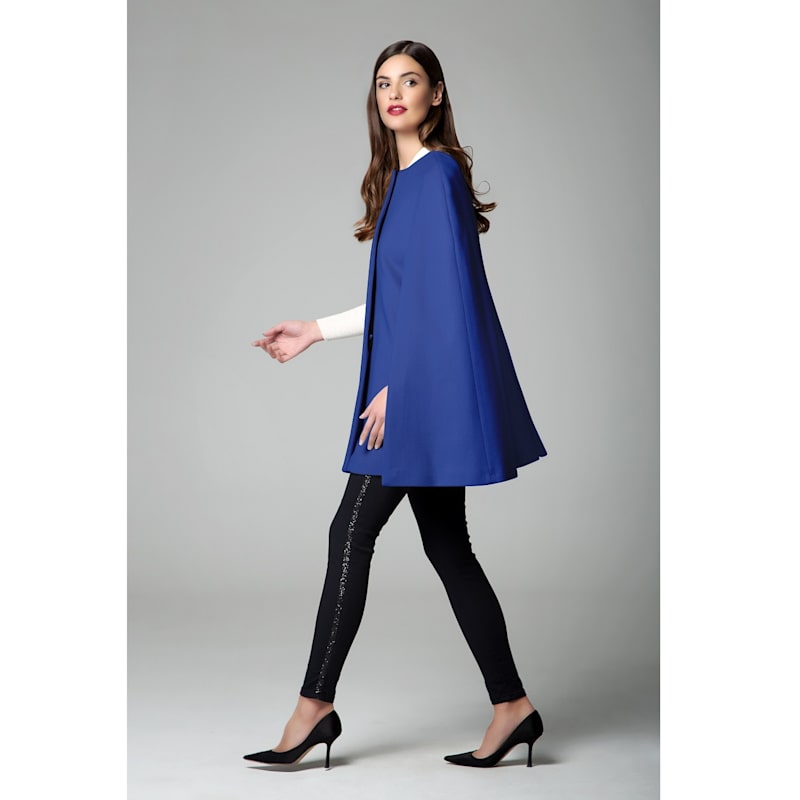 Thumbnail of Cora Wool & Cashmere-Blend Cape Coat In Royal Blue image