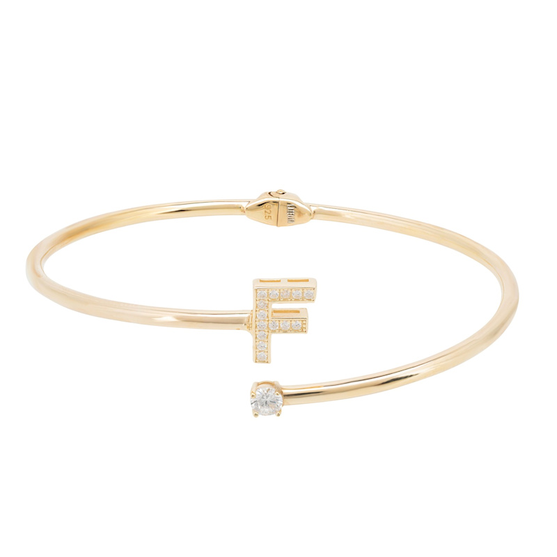 Thumbnail of Initial Bangle Gold F image