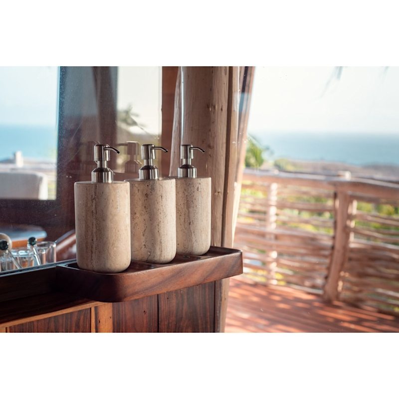 Thumbnail of Less Is More High Dispenser - Travertine Marble image