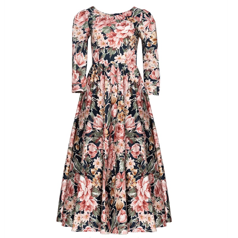women party dress elegant long embroidered Josette Midi Dress