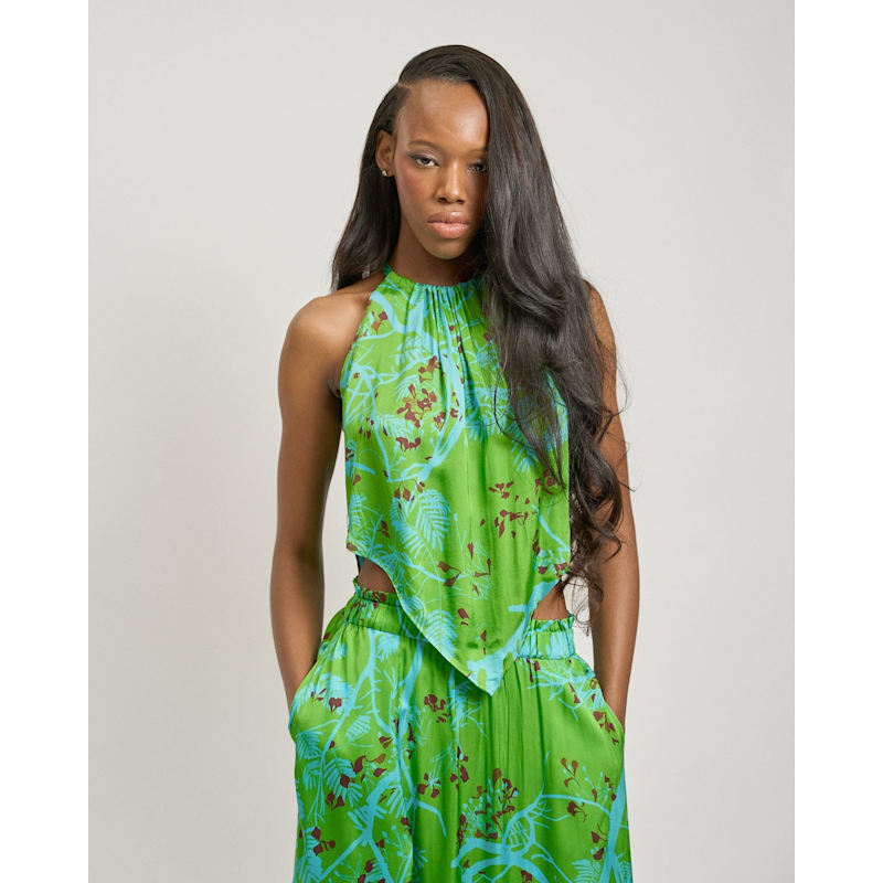 Thumbnail of Coco Dream Halter Scarf Top Green image
