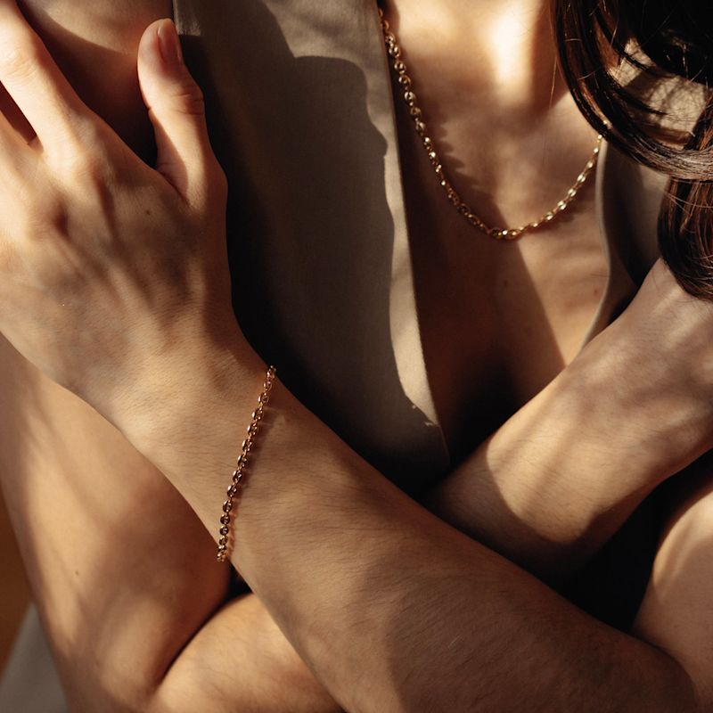 Thumbnail of Coffee Bean Gold Plated Chain Bracelet Luxe image