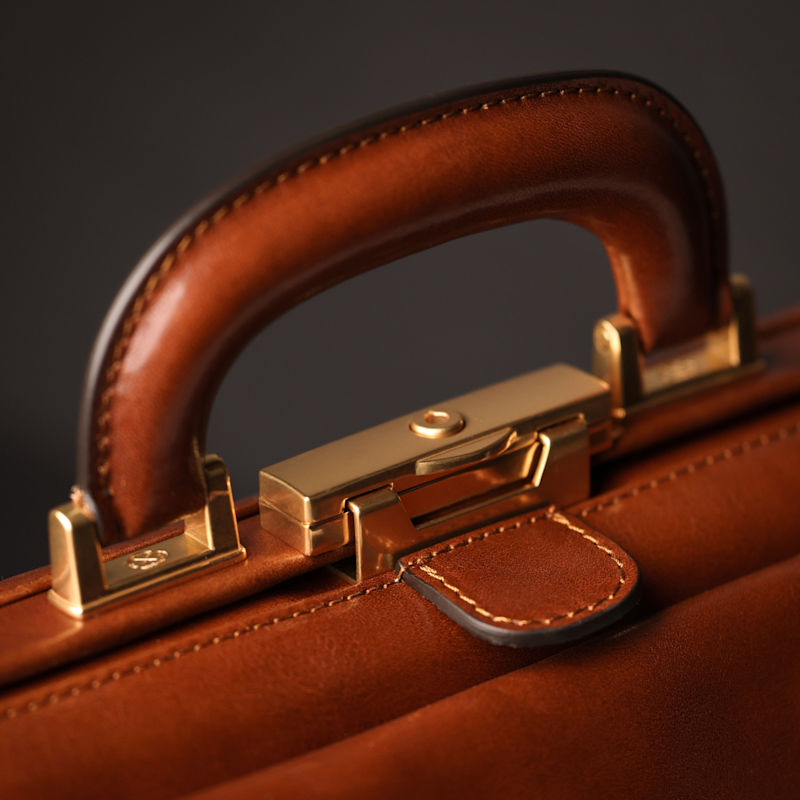 Thumbnail of Cognac Brown Large Italian Leather Doctor Bag For Women - The Master & Margarita image