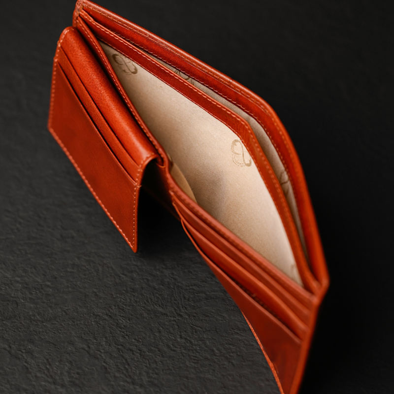 Thumbnail of Cognac Brown Leather Bifold Wallet - Poetic Justice image