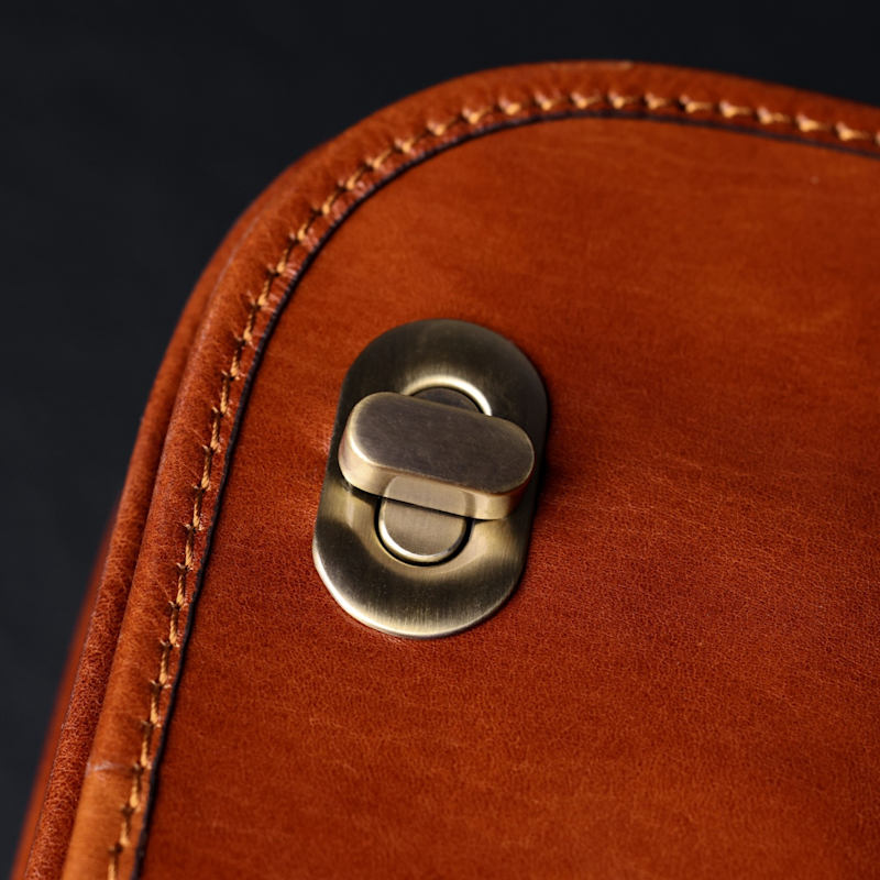 Thumbnail of Leather Briefcase Laptop Bag - Illusions - Cognac Brown image