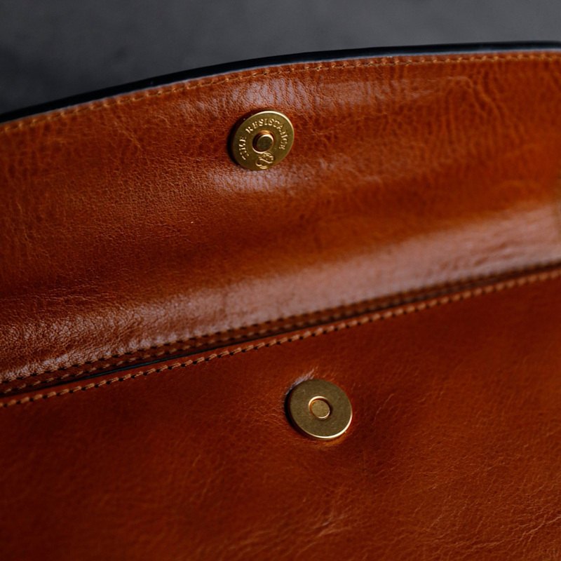 Thumbnail of Cognac Brown Leather Clutch Purse - Decameron image