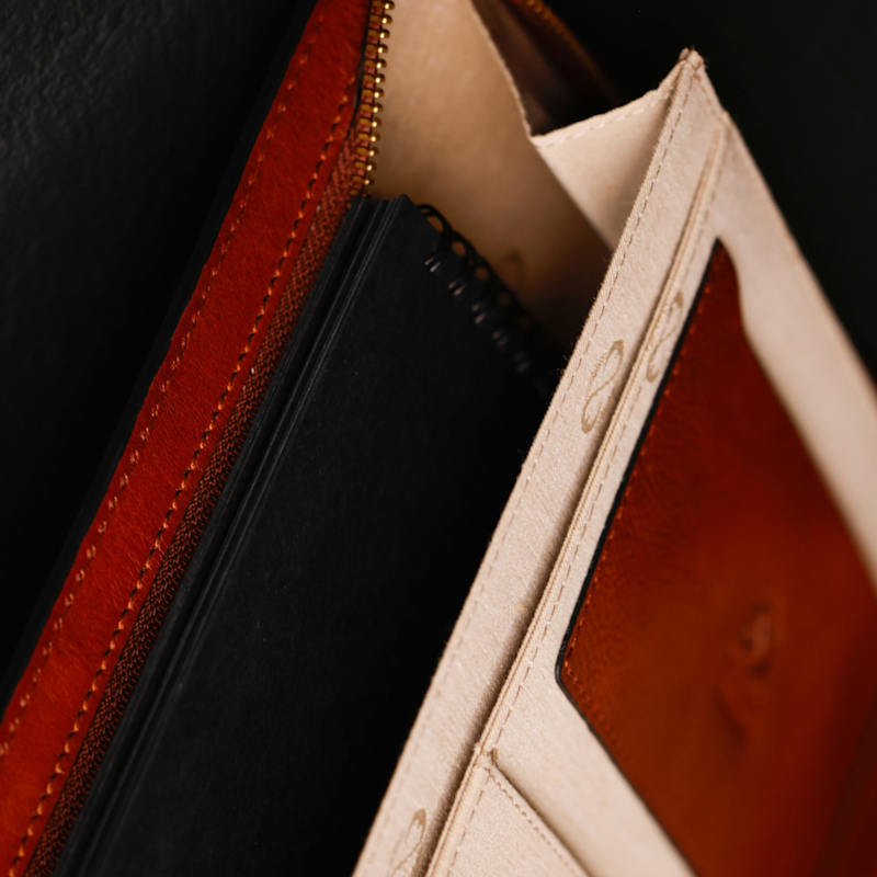 Thumbnail of Leather Documents Folder Organizer - Candide - Cognac Brown image