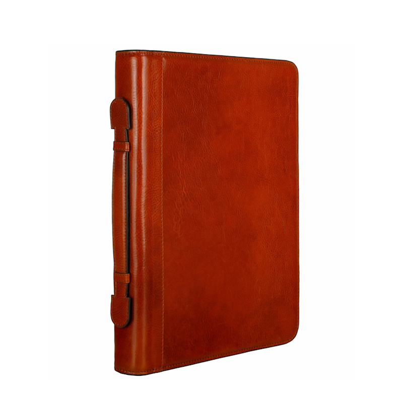 Thumbnail of Cognac Brown Leather Portfolio With Binder - Joy In The Morning image