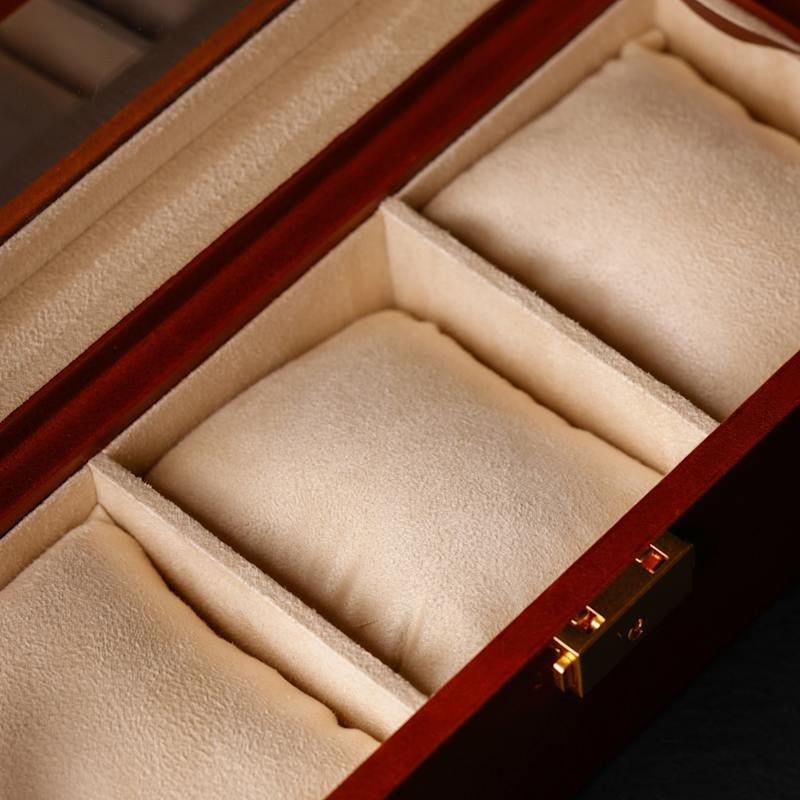 Thumbnail of Cognac Brown Leather Watch Box Organizer - Silence image