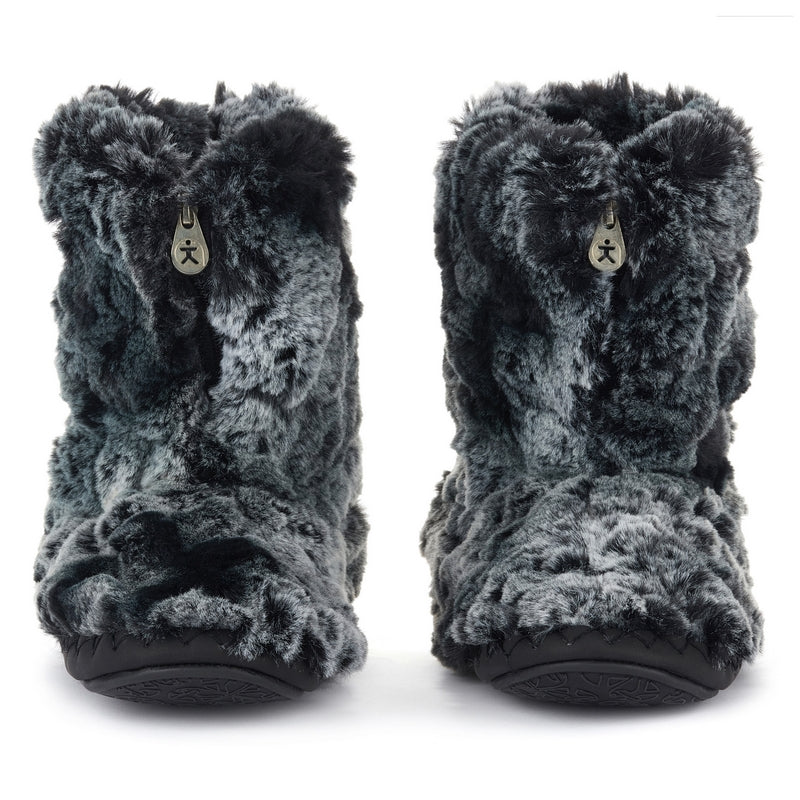 Thumbnail of Cole - Short Luxury Faux Fur Slipper Boot -  Black Wolf image